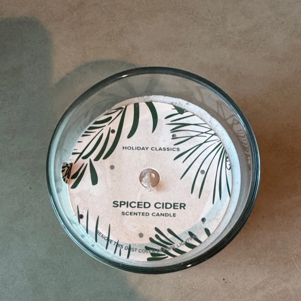 Cost Plus World Market Spiced Cider Candle - White and Green